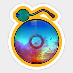 DJ Turntable Abstract Sticker